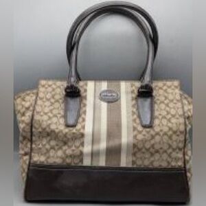 Elegant Tan and Brown Designer Tote Bag